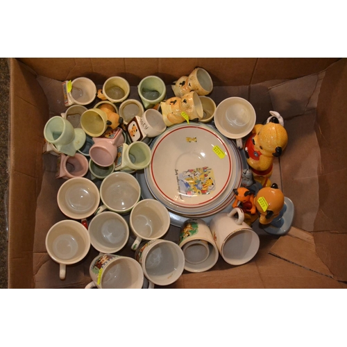 664 - Collection of Sooty tea cups, saucers and egg cups plus figures.