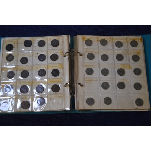 683 - Well filled coin album with British and world coins, some silver. 