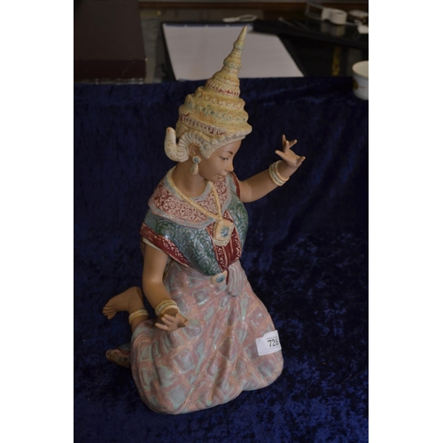 726 - Lladro figure of a Thai dancing girl by Vincente Martinez, model 2069, 43.5cm height, two digits mis... 