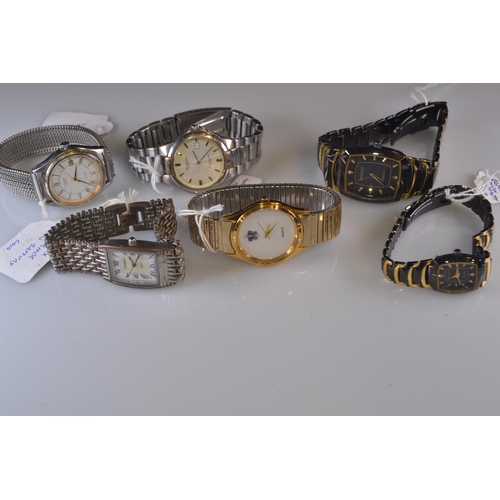 805 - Six assorted quartz watches, including two Breeze Collection, Citizen W.R. 10 bar with date aperture... 