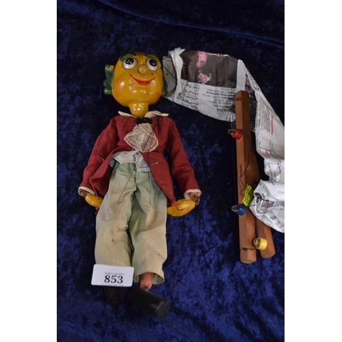 853 - Pelham style 'Mr. Turnip' puppet of male character with green hair.