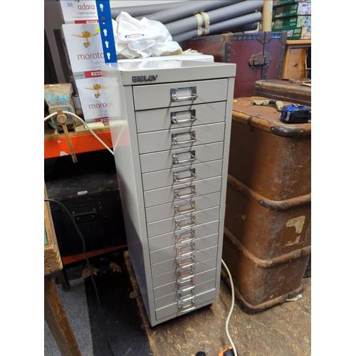 176A - 15 drawer Bisley unit. H95cm.