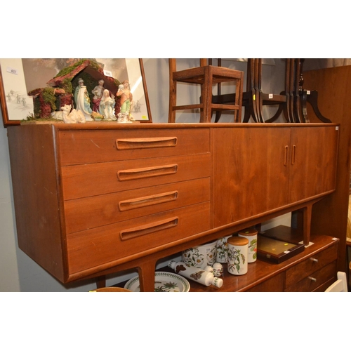 1016 - Mid century G-plan sideboard. 198cm x depth 43cm x height 79cm