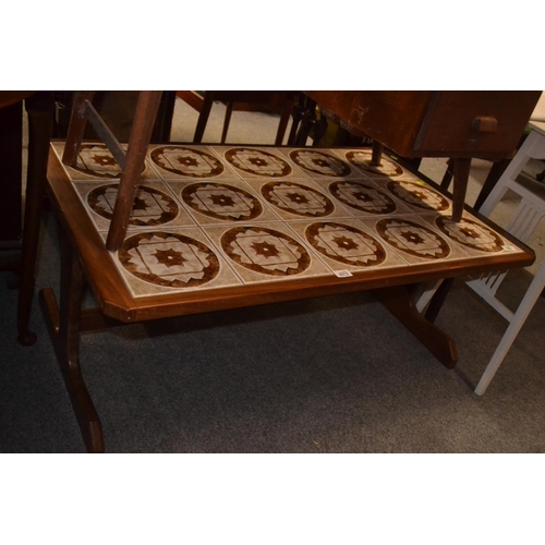 1073 - G-Plan tile topped coffee table. W110cm D66cm H44cm