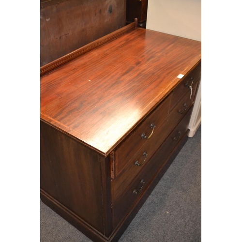 1099 - Edwardian mahogany two over two chest of drawers. 107cm wide x 56cm deep x 85cm high.