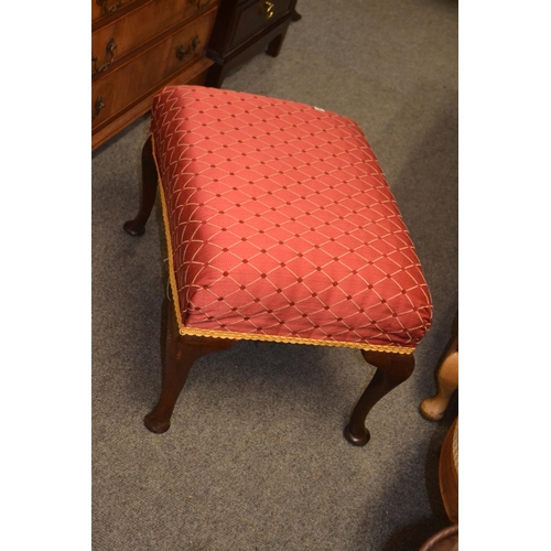 1145 - Embroidered foot stool. w 58 d 42 h 40cm