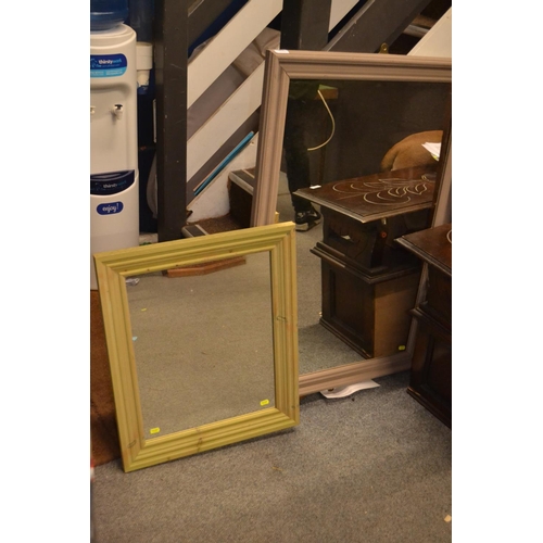 901 - 2 wooden framed mirrors, largest is 74cm x 110cm