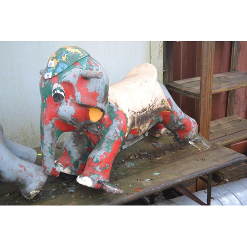 150 - Cast metal Wicksteed Leisure elephant fairground attraction ride seat. L80cm H58cm