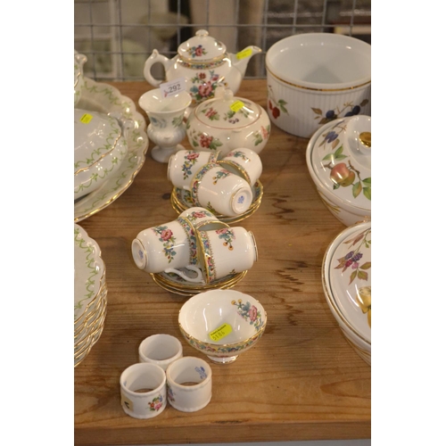 292 - Collection of Coalport tea ware in floral decoration.