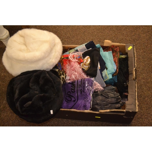 304 - Collection of scarves, hats and gloves etc.