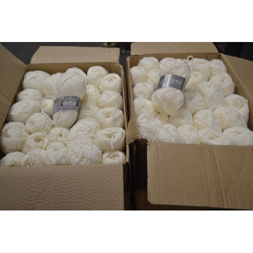 59 - 2x boxes of 50x Albite White yarn