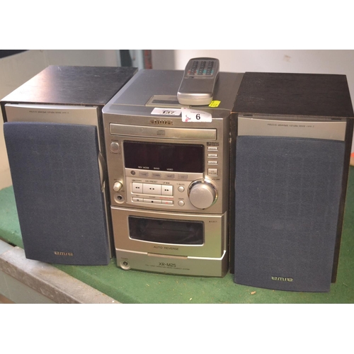 6 - Aiwa mini stereo CD player with speakers