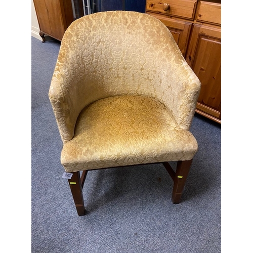 595 - Plush lounge/bedroom chair with original upholstery. Said to have been used aboard a Royal vessel! W... 