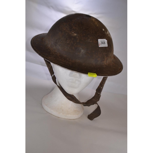 368 - WWII 1939 helmet with liner & chin strap