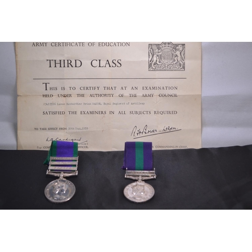 379 - Campaign Service Medal with Borneo, Malay Peninsula and South Arabia clasps together with Elizabeth ... 