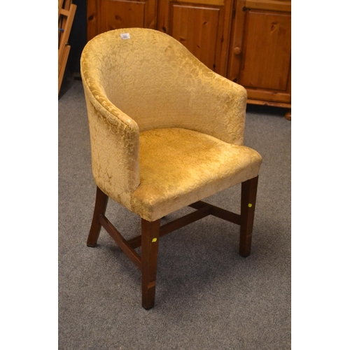 595 - Plush lounge/bedroom chair with original upholstery. Said to have been used aboard a Royal vessel! W... 