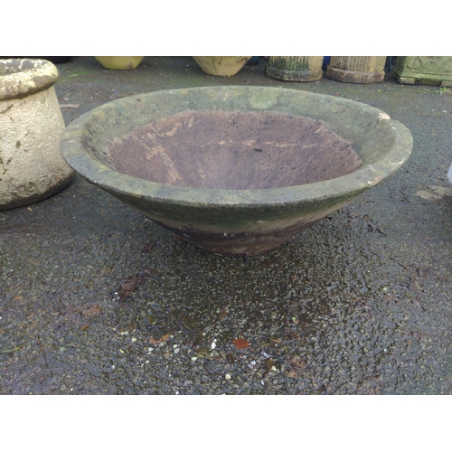 18 - Large conical concrete garden planter. D77cm H29cm