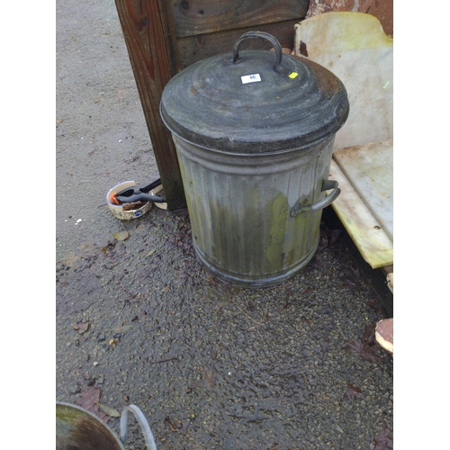 46 - Galvanised bin with lid