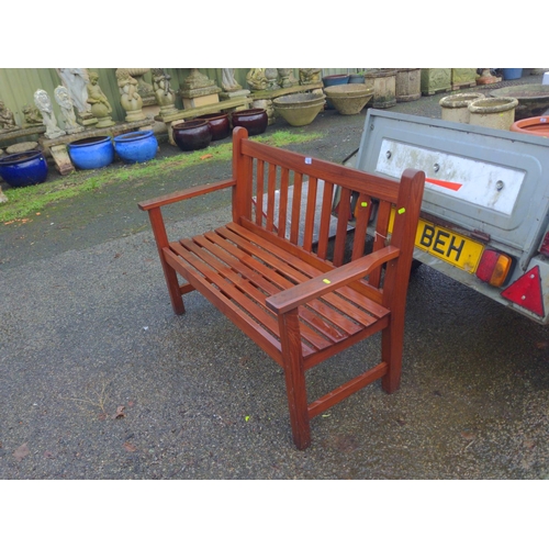 8 - Teak garden bench. Very good condition. W121cm