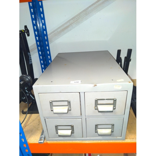 106 - Metal 4 drawer index unit