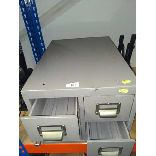 106 - Metal 4 drawer index unit