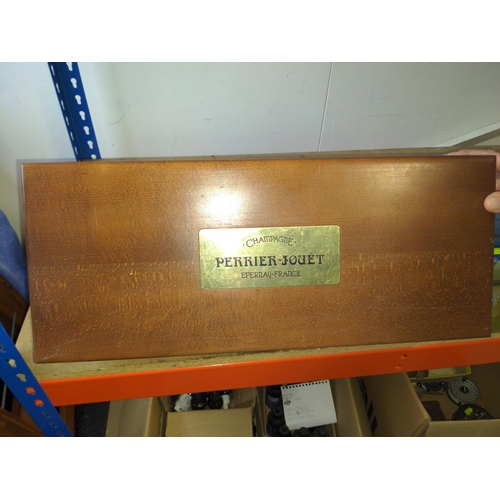 110 - Wooden Perrier-Jouet champagne case. w57cm