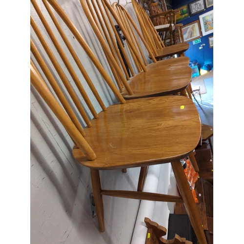 628 - Five Ercol style dining chairs