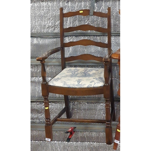 629 - Wooden carver with upholstered seat