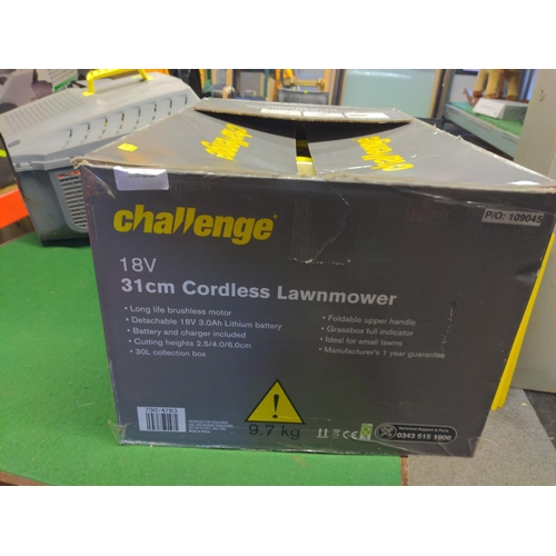 10 - Challenge 18v 31cm Cordless Lawnmower.