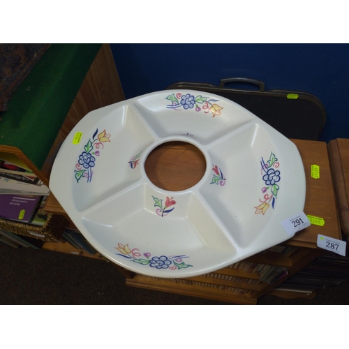 290 - Large Poole hors d'oeuvre dish and one other flower bowl