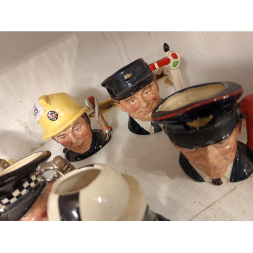 618 - 7 small Royal Doulton Character jugs inc. engine driver & postman.