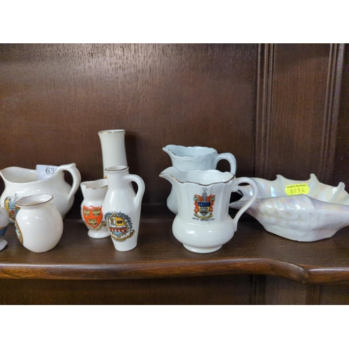 636 - Selection of crested ware items, inc. Goss