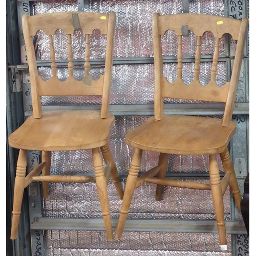 655 - Pair of beechwood kitchen chairs