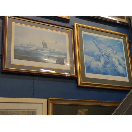 207 - Print of H.M.S Upholder by David Brackman & a Michael Turner signed ltd. ed. print 'A Wing &... 