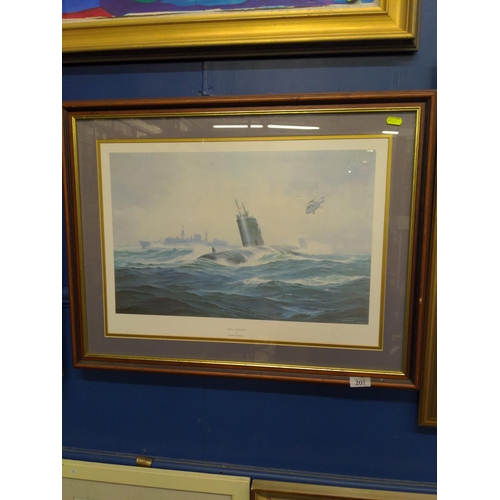 207 - Print of H.M.S Upholder by David Brackman & a Michael Turner signed ltd. ed. print 'A Wing &... 