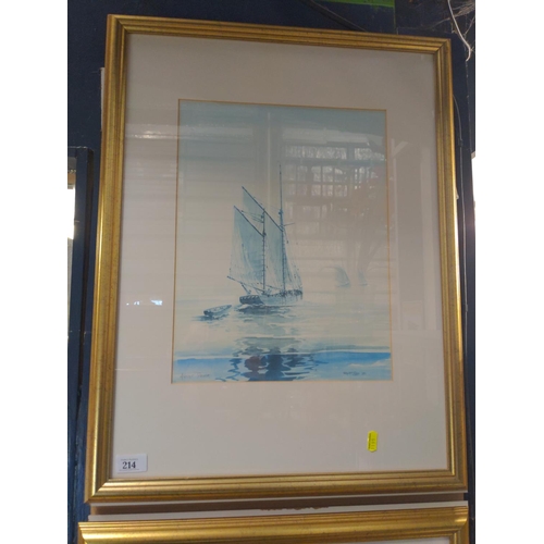 214 - Ray Figg, two Artists Proof prints of sailing boats, dated '96 and '97, mounted and framed 51 x 66cm... 