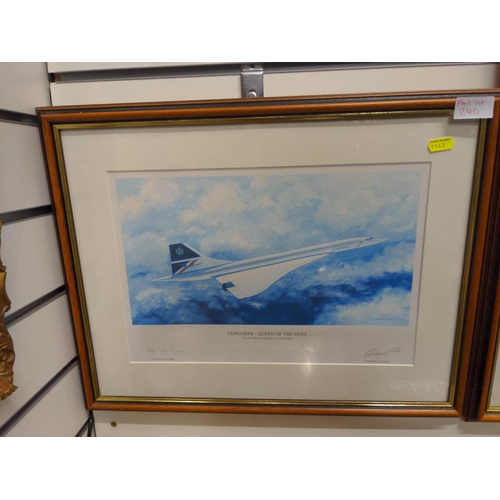 240 - 3 signed ltd. ed. prints comprising; Farewell London by G Murray, Codncorde-Queen of the Skies by An... 