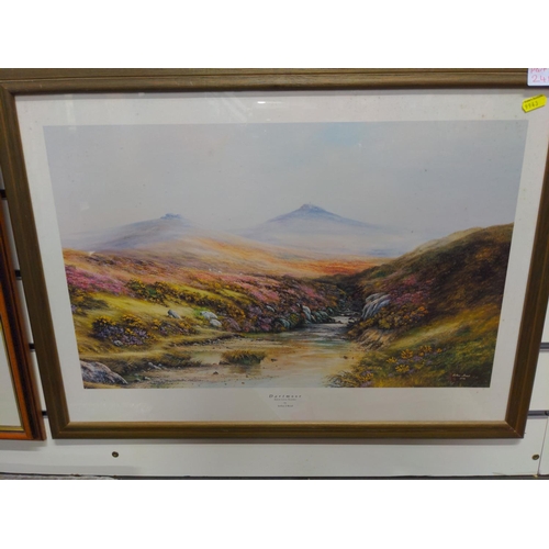 241 - 3 framed prints comprising: Tavistock,  Dartmoor, Below Great Nodden by Arthur Read & signe... 