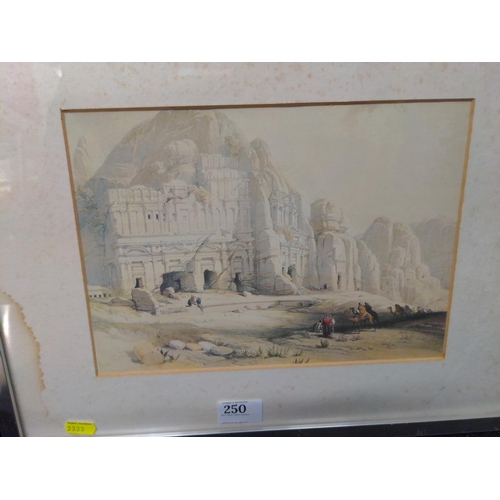 250 - David Roberts, print of ancient Egypt, framed 46 x 36cm