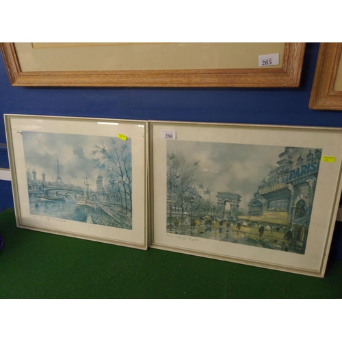 266 - Two prints of French scenes. 45cm x 36cm