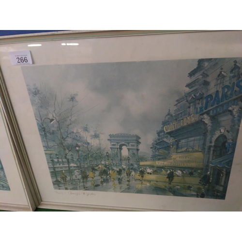 266 - Two prints of French scenes. 45cm x 36cm