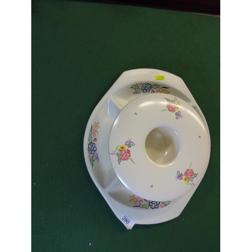 290 - Large Poole hors d'oeuvre dish and one other flower bowl