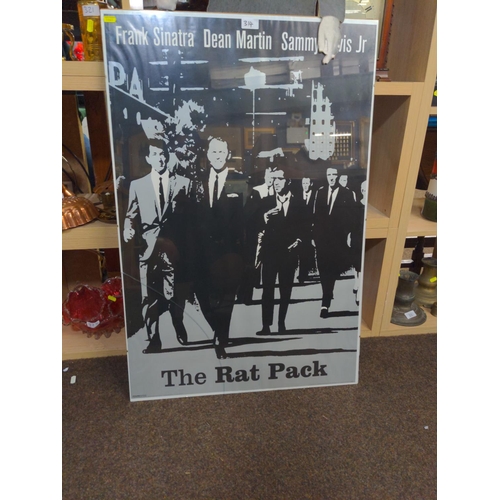 314 - Large poster of The Rat Pack and cut out of Frank Sinatra.