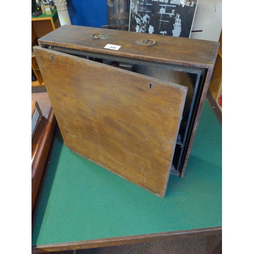 341 - Wooden cased receiver/ radio. Maker name ORMOND.