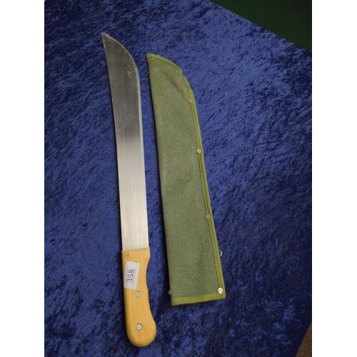 358 - Machete with sheath, overall length 59cm