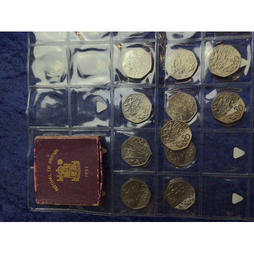 373 - Tub & two sleeves of British & Jersey coins, including some commemorative, gross weight incl... 