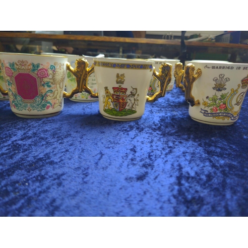 388 - Eleven various Paragon Royal commemorative loving cups