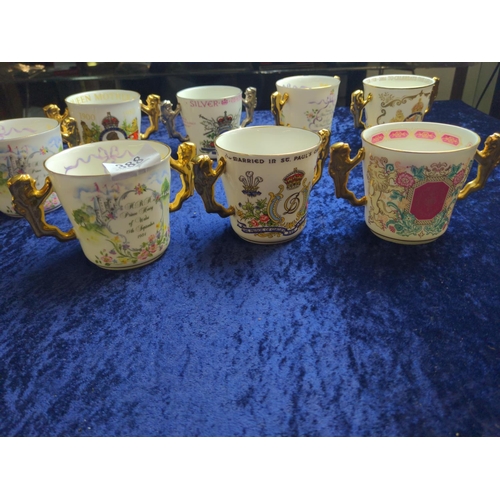 388 - Eleven various Paragon Royal commemorative loving cups