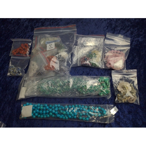 420 - Box of various semi-precious gemstone necklaces & bracelets