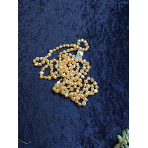 425 - Seven freshwater pearl necklaces, various lengths